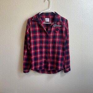 Cleveland Indians / Guardians MLB Flannel Shirt Womens Small Button Up Plaid Top